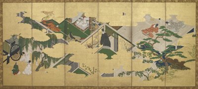 Die Geschichte von Genji, Kapitel 2: Prinz Genjis Besuch bei Utsusemi, Edo-Zeit von Tosa Mitsuoki